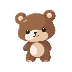 Autocollant mignon bébé ours brun Kiss-Cut Kawaii ours en peluche animal à fourrure ursidés mammifères enfants enfants école autocollant ours autocollant 003