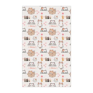 Cats Meow Tea Towel, Cute Kitchen Hand Towel, Feline Lover, Birthday Gift for Her, Sweet Kitten Themed Towel, Reusable Towel for Bathroom