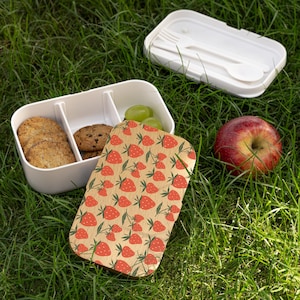 Tropical Strawberry Bento Lunch Box Cute Food Container Summer Lunchbox Spring Food Storage Container Japanese Lunchbox Food Lunch Box