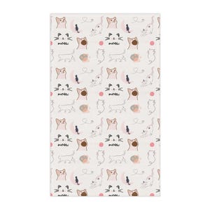 Poppy Cat Tea Towel, Funny Kitchen Hand Towel, Feline Lover Gift, Cute Birthday Gift for Her, Kitten Themed Towel, Reusable for Bathroom
