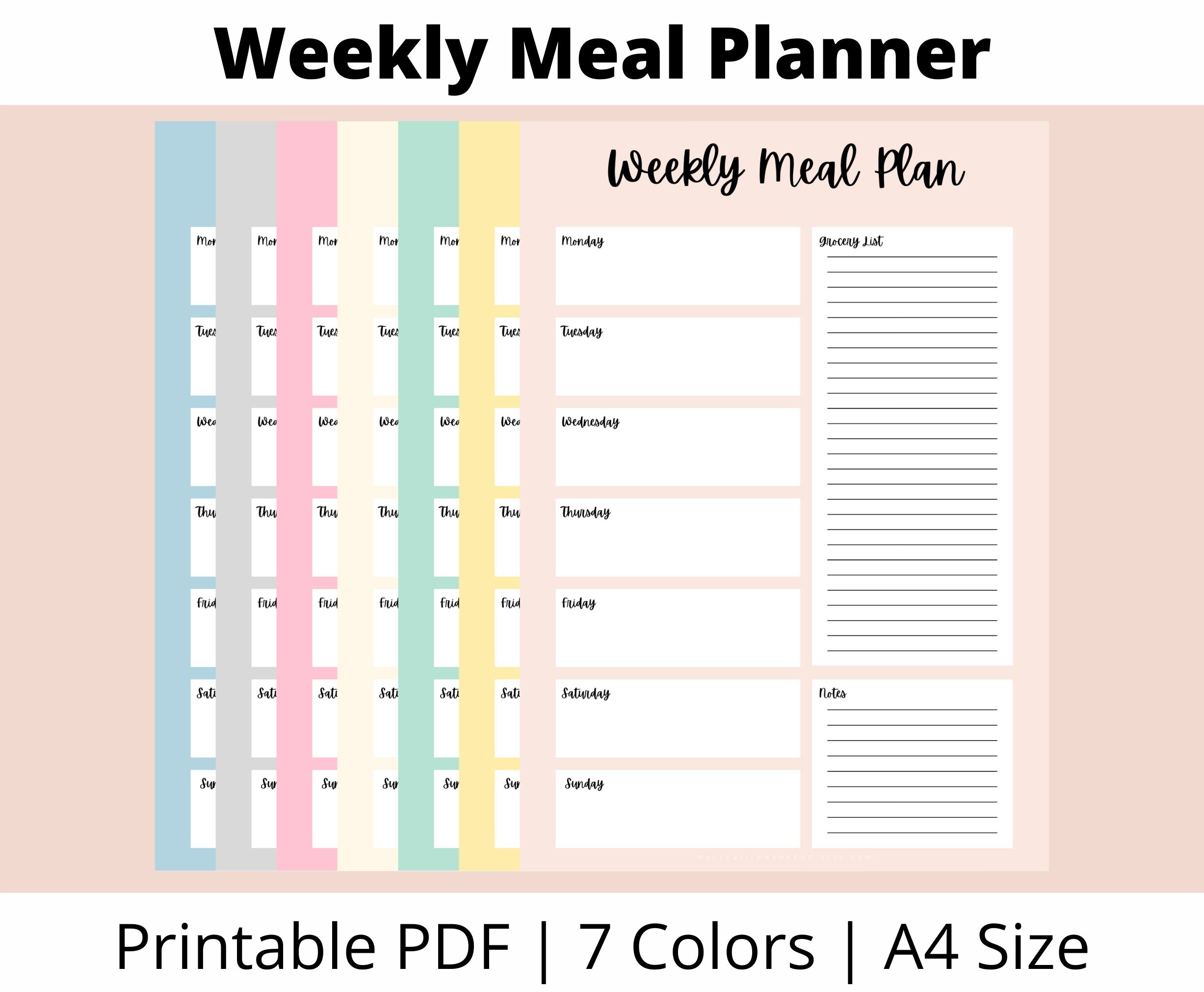 Petite Planner - Leopard Print Theme Weekly Meal Planner Inserts