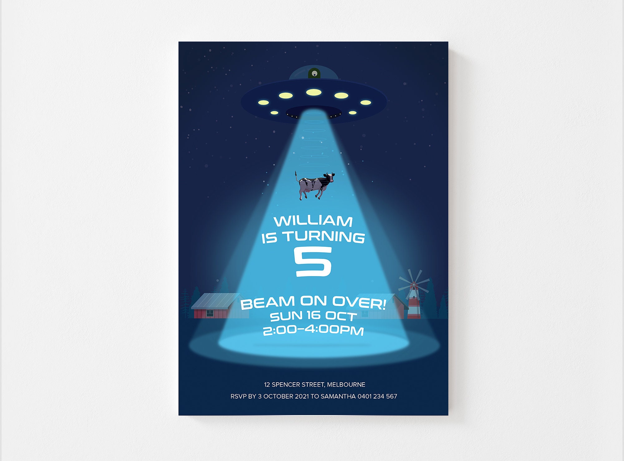 UFO, Space Theme Birthday Invitation, Printable, Customisable Text - Etsy