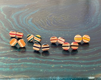 Gift idea: Stud earrings made from recycled skateboards