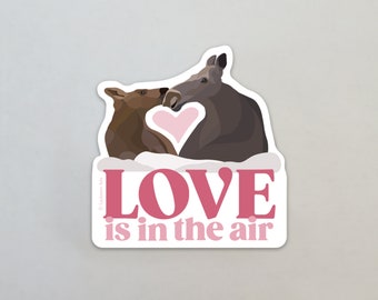 Love is in the Air Moose Sticker