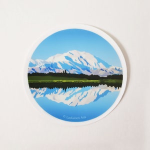 Alaska Denali Wonder Lake Reflection Sticker