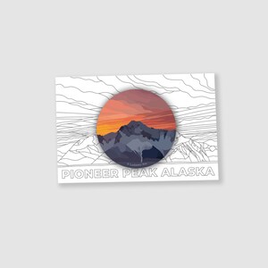 Sticker et carte à colorier Pioneer Peak Alaska