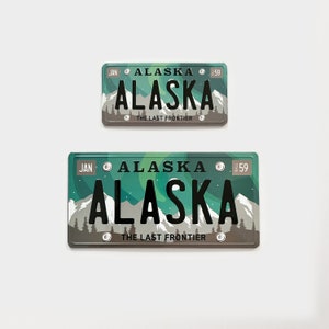 Northern Lights Alaska Aurora License Plate Dimensional Magnet
