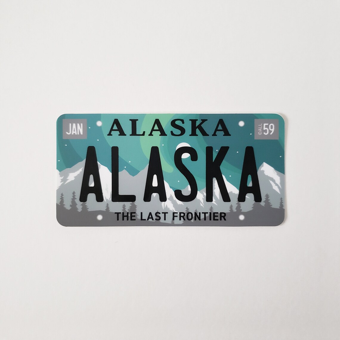 Northern Lights Alaska Artistic License Plate Sticker Etsy