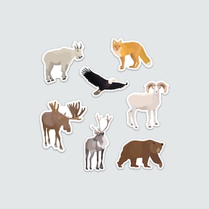 Land Animals of Alaska Magnet Set