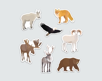 Land Animals of Alaska Magnet Set