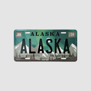 Plaque d'immatriculation souvenir des aurores boréales d'Alaska Aurora