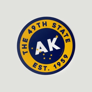 Pegatina del estado número 49 de Alaska