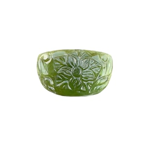 Grün Turmalin Blume Carving: Handgemachter Edelstein Anhänger, 28x18x7mm
