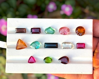 Natural Mixed Gemstone Parcel | Multi Color Faceted Loose Gemstones | Tourmaline Gem Lot | Jewelry Making