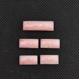 Natural Pink Opal Cabochons: Calibrated Gemstone Set, Fancy Rectangle Shape (42ct, 5 Pieces)