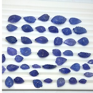 Natural Tanzanite Leaf Carved Gemstone: Jewelry Making (20x12 to 13x10 mm)