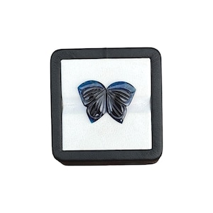 Blue Butterfly Gemstone Carving | Natural Stone Butterfly Wings | Handmade Loose  Pair | Jewelry Making Supply