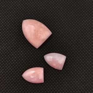 Rare Pink Opal, Natural Pink Opal Cabochon, Calibrated Pink Opal, Loose Gemstone for Jewelry, Fancy Shape Opal, AAA grade, 3 piece Set 42ct