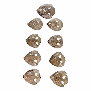 Natural Smokey Quartz Handmade Fish Carving, Fish Shape Carving Gemstone Briolette&#39;s, Jewelry Making Loose Gemstones, 22X18 MM Crystal Fish