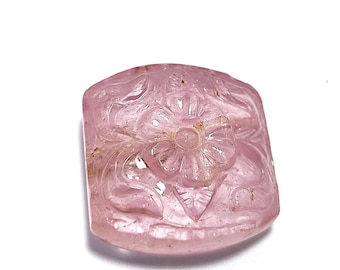 Rubellite Tourmaline Gemstone Carving: 38.79 Carat Pink Flower