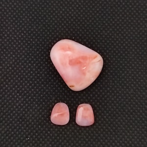 Rare Pink Opal, Natural Pink Opal Cabochon, Calibrated Pink Opal, Loose Gemstone for Jewelry, Fancy Shape Opal, AAA grade, 3 piece Set 34ct