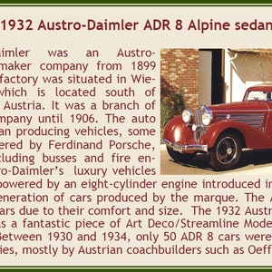 1932 Austro-Daimler ADR8 Alpine sedan scale model in 1:43 scale by Esval Models FREE SHIPPING image 10