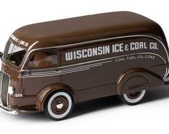 1938 International D-300 Wisconsin Ice & Coal Co. Nummer 600 bestelwagen schaalmodel in schaal 1:43 door Esval Models - GRATIS VERZENDING