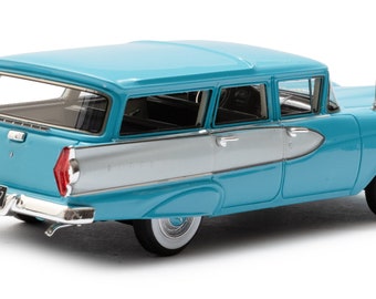 Maquette Voiture Ford Edsel Villager 1958 - Wagon 4 Portes Bleu Et Blanc échelle 1/43 Résine ESVAL