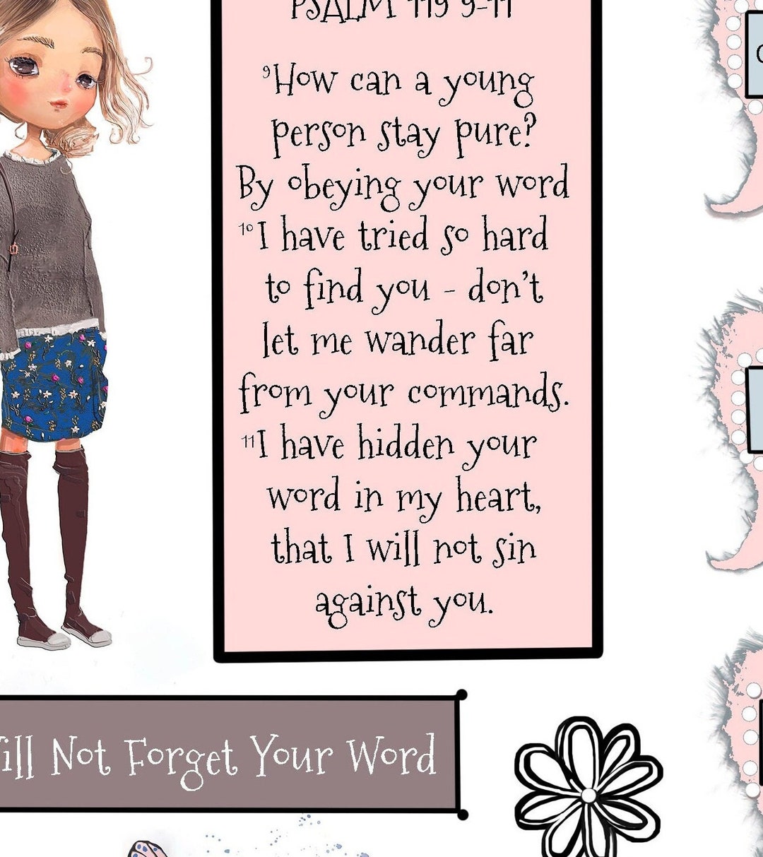 PSALM 119:9-11, Bible Journal Page, Bible Journal, Faith, Christian ...