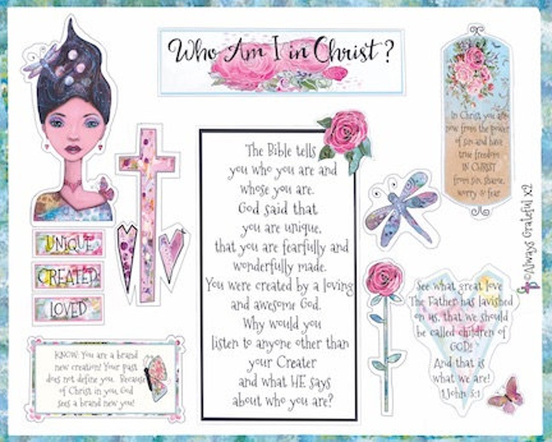 Who Am I in Christ Printable: Bible Journaling, Christian Faith (PDF ...