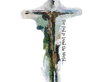 At The Cross Print: Christian Bible Journal Art (JPG)