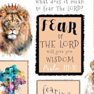 Majestic Lion and a short Bible study journal page.  Learn why and how you should fearThe Lord!