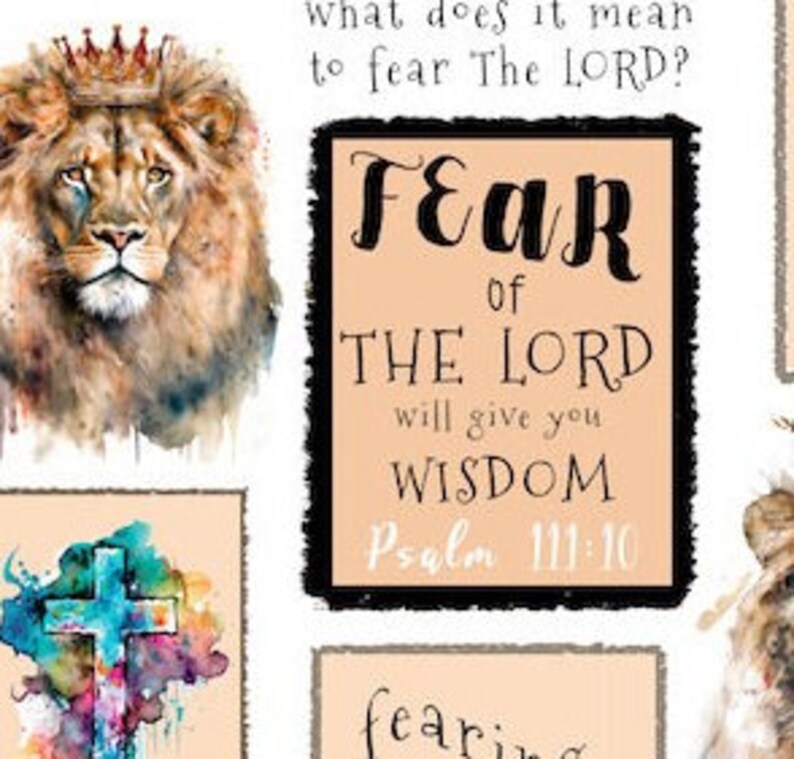 Majestic Lion and a short Bible study journal page.  Learn why and how you should fearThe Lord!
