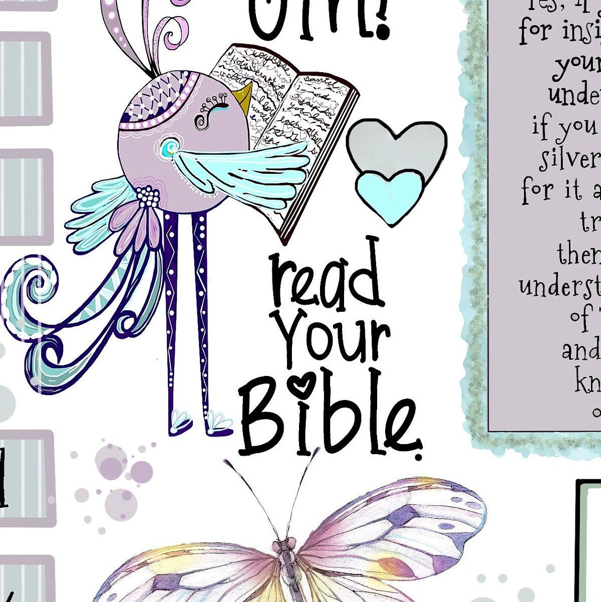 Bible Study, Bible Art,  Bible Journal Page, Bible Journal, Faith, Christian, Daily Devotional,Christian gift for Teenagers