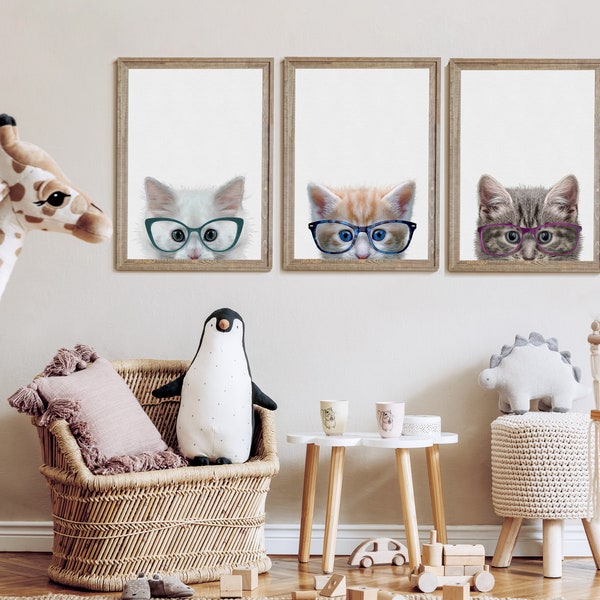 Nursery Art Animal Glasses - Etsy