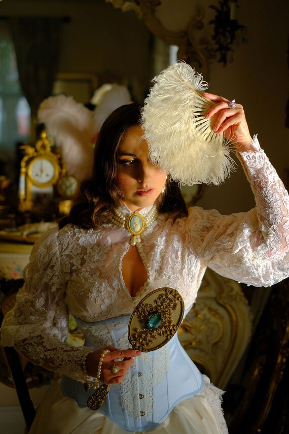 White Feather Costume Fan