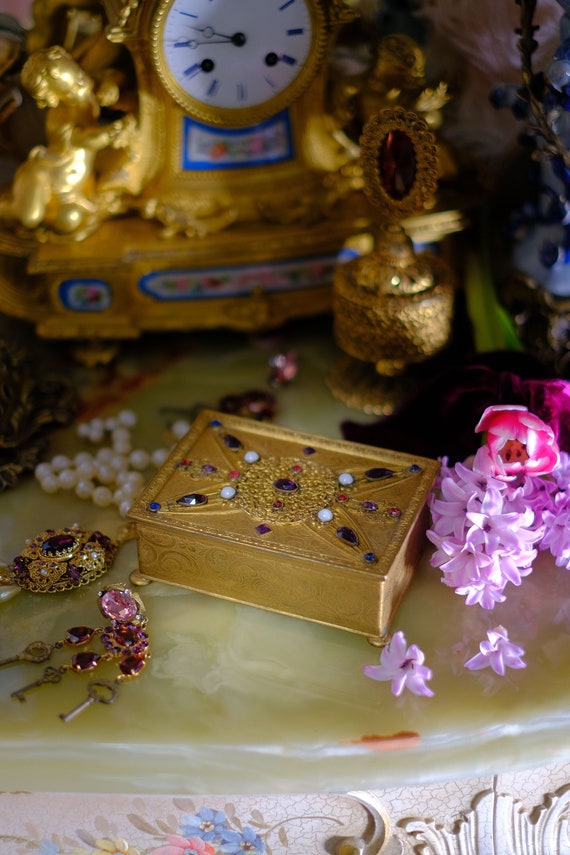 Antique Jewelry Box Apollo Jeweled Trinket Box