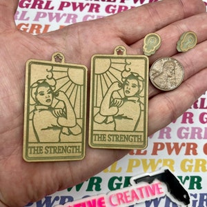 Rosie riveter the strength tarot card earrings palette with studs silicone mold for resin crafting * made to order