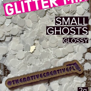 Small white ghosts glossy glitter 2g * supplies