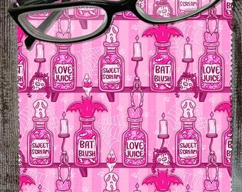 Chiffon de nettoyage en microfibre pour étagères Spooky Love Potions pour lunettes, lunettes de soleil, écran de téléphone portable, tablette, protection pour écran