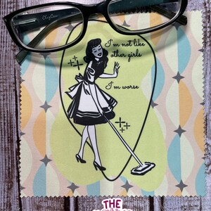 Like No Other Retro Woman Microfiber Cleaning Cloth for Glasses, Sunglasses, Cell Phone Screen, iPad, Tablet