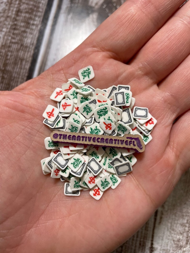 Tuiles de jeu de mahjong tranches d'argile 5 g * fournitures image 2