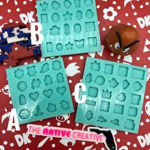 Video game Mario Bros shaker bits / studs silicone mold *made to order