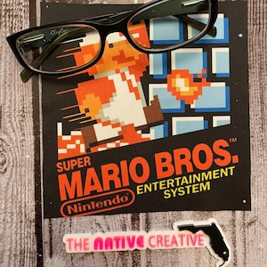 Nes mario bros microfiber cleaning cloth for glasses, sunglasses, cell phone screen, ipad, tablet * nintendo