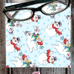 Frosty the snowman microfiber cleaning cloth for glasses, sunglasses, cell phone screen, ipad, tablet