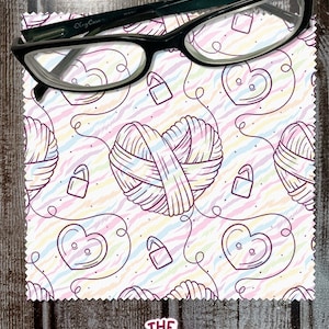 Knitting love microfiber cleaning cloth for glasses, sunglasses, cell phone screen, ipad, tablet