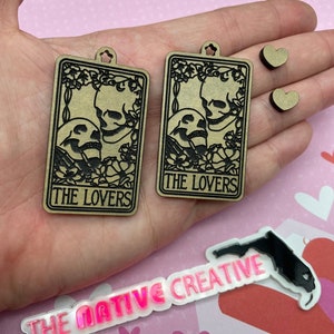The lovers tarot card earrings palette with earring studs silicone mold for resin crafting * made to order