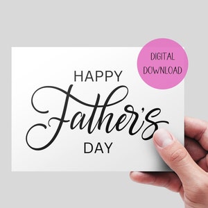 Glückliche Vatertag druckbare Karte. DIGITALER DOWNLOAD. Schlichte, edle Karte für den Vater. 7x5. Sofort Download. Typografie Karte.
