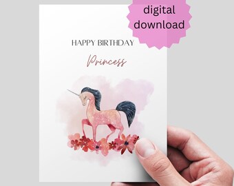 Biglietto Di Auguri WBdesignz Con Busta – Motivo Principessa Per Compleanno Bambina, Formato DIN A6, Carta Premium 300g/m²