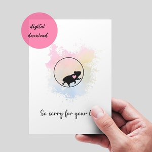 Hamster Verlust Karte zum Ausdrucken. DIGITALER DOWNLOAD. Haustier Verlust Karte. Hamster Verlust Geschenk.